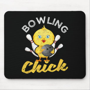 Bowling Chick Funny Bowlers Women Cute Bowler Spor Mouse Pad
