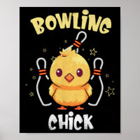 Bowling Chick Funny Chicken Athlete Bowler Men Wom
