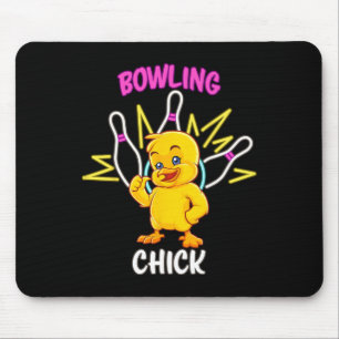 Bowling Chick Funny Chicken Sports Athlete Mouse Pad