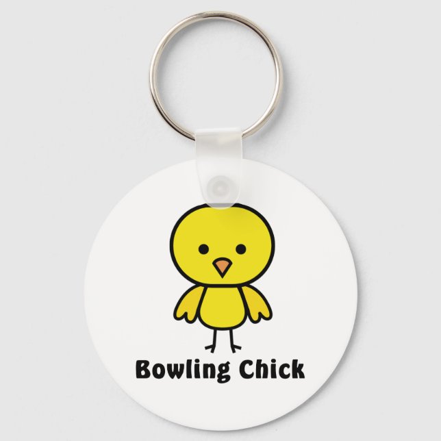 Bowling Chick Gear Key Ring (Front)