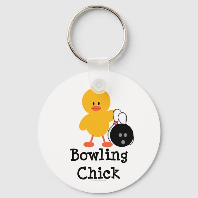 Bowling Chick Key Chain (Front)