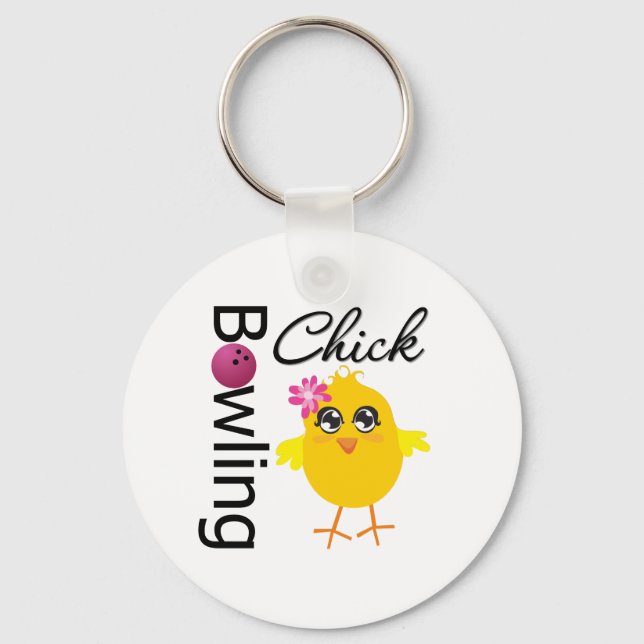 Bowling Chick Key Ring (Front)