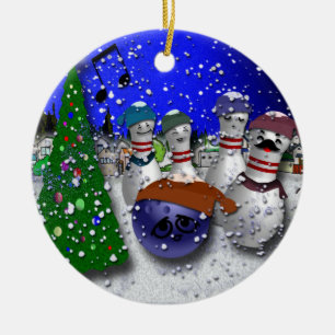 Bowling Christmas Carol Ceramic Tree Decoration