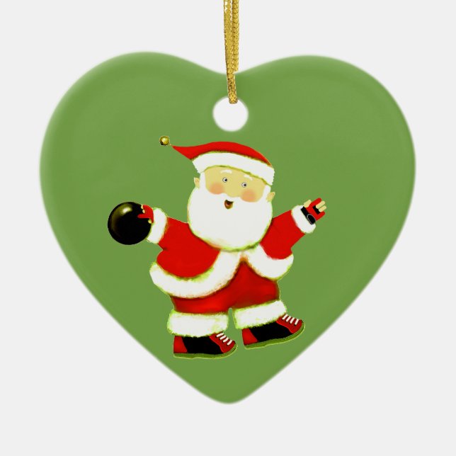 Bowling Christmas Collectable Ceramic Ornament (Front)