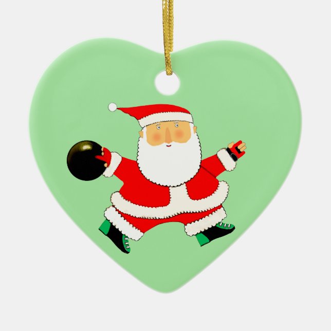 Bowling Christmas Collectable Ceramic Ornament (Front)