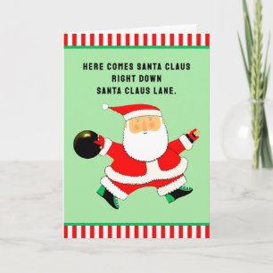 Bowling Christmas Holiday Card