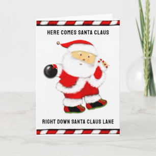 Bowling Christmas Holiday Card
