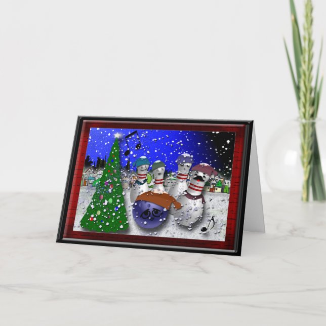 Bowling Christmas Holiday Card (Front)