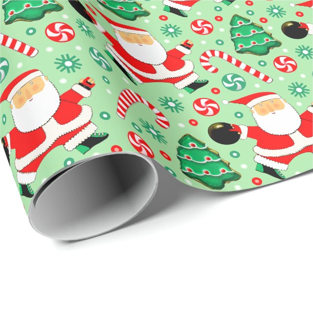 Bowling Christmas Holiday Gift Wrapping Paper (Roll Corner)