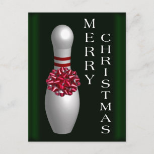 Bowling Christmas Holiday Postcard