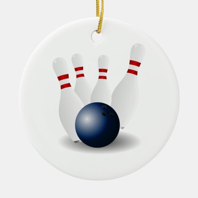 Bowling Christmas Ornament (Front)