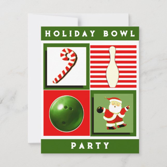 Bowling Christmas Party Invitations (Front)