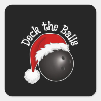 Bowling Christmas sweatshirt, bowl lovers xmas Square Sticker
