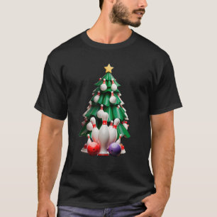 Bowling Christmas Tree Funny Xmas Design  T-Shirt