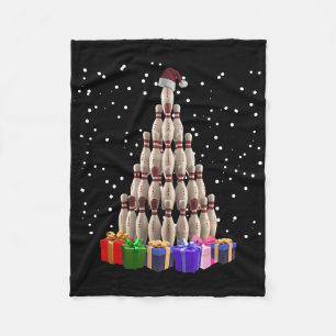 Bowling Christmas Tree Funny Xmas Matching Family Fleece Blanket