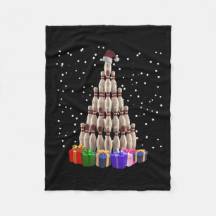 Bowling Christmas Tree Funny Xmas Matching Family Fleece Blanket