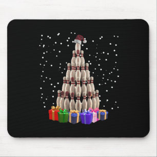 Bowling Christmas Tree Funny Xmas Matching Family  Mouse Pad