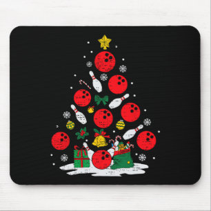 Bowling Christmas Tree Lights Xmas Bowler Sport Me Mouse Pad