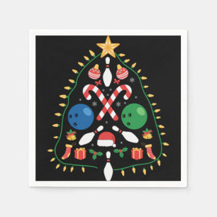 Bowling christmas tree   napkin