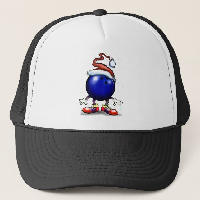 Bowling Christmas Trucker Hat (Front)