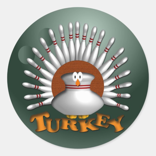 Bowling Classic Round Sticker (Front)