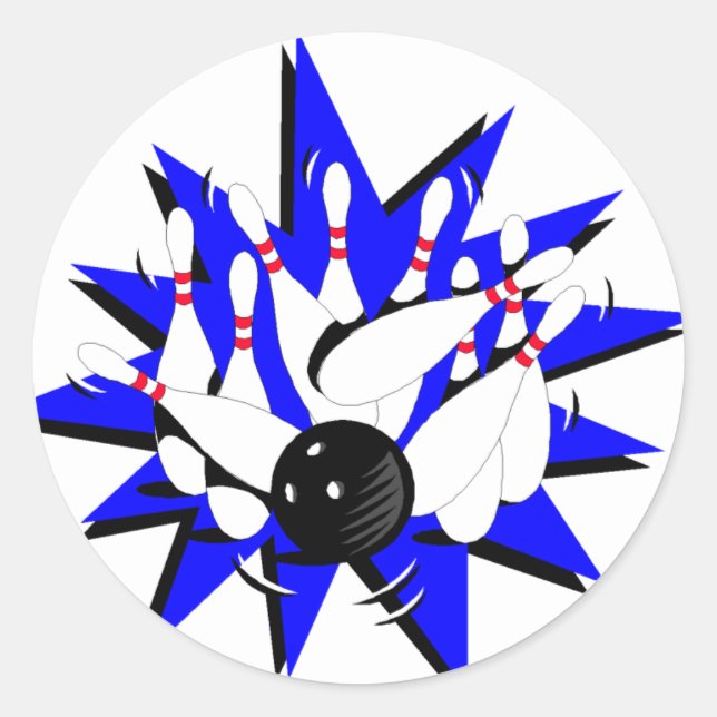Bowling Classic Round Sticker (Front)