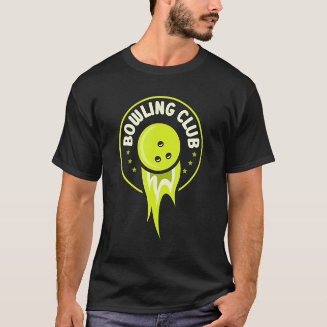 Bowling Club Hobby Bowler Team Crew T-Shirt (Front)