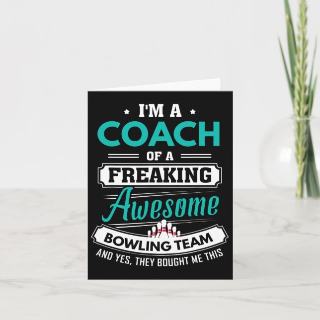 Bowling Coach Bowling Team Coach Gift  Card (Front)