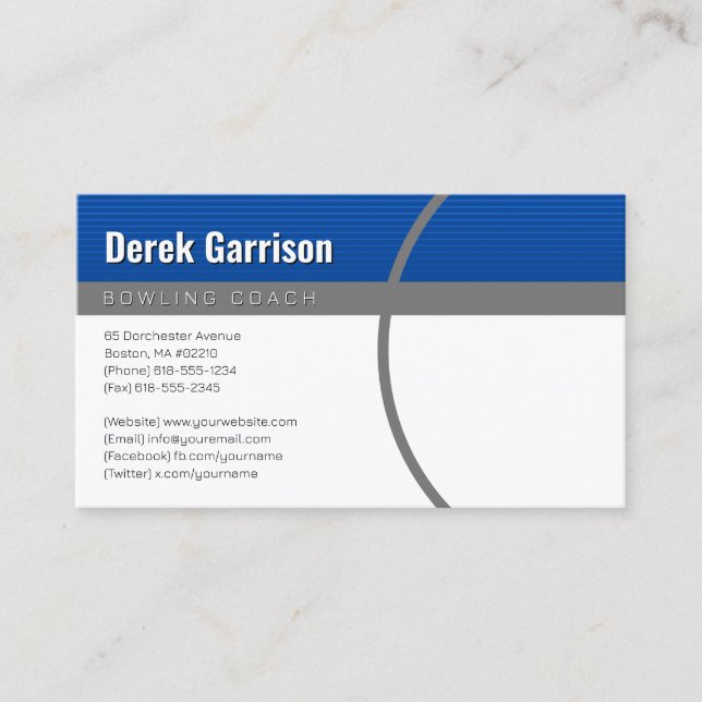 Bowling Coach | Perfect Sport Offer Business Card (Front)