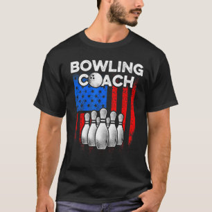 Bowling Coach Usa Flag Player Instructor Da1 T-Shirt