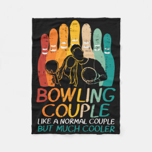 Bowling Couple Like Normal Cooler Matching Bowler Fleece Blanket