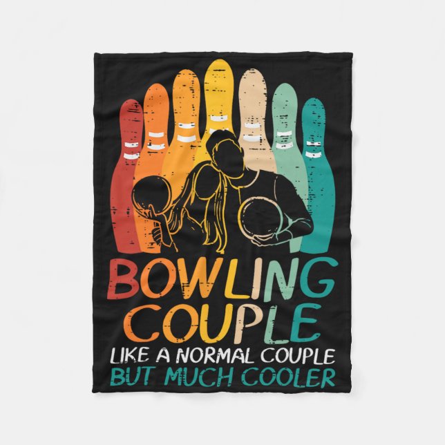 Bowling Couple Like Normal Cooler Matching Bowler  Fleece Blanket (Front)