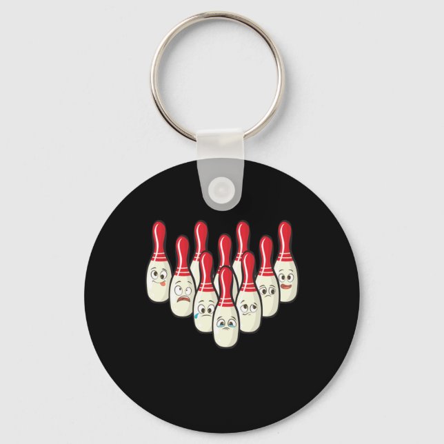 Bowling Crying Cute Bowlers Skittles Sport Gift Key Ring (Front)