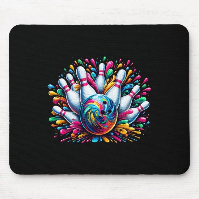 Bowling Cute Colorsplash Ll  Mouse Pad (Front)