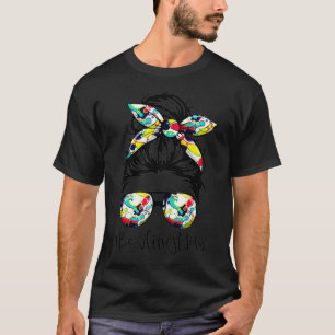 Bowling Cute Mum Funny Mum Life Messy Bun Sunglass T-Shirt