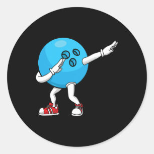 Bowling Dabbing Ll Pin Men Women Bowler Kids Youth Classic Round Sticker