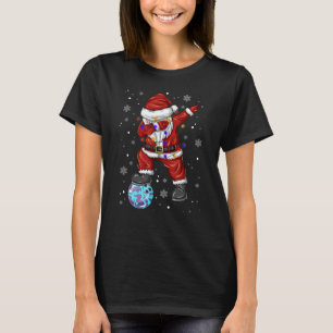 Bowling Dabbing Santa Claus Bowling Player Christm T-Shirt