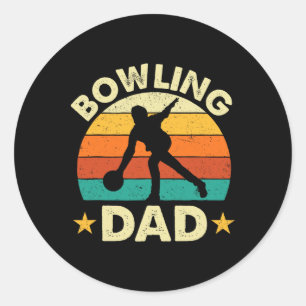 Bowling Dad - Bowling Bowler Classic Round Sticker