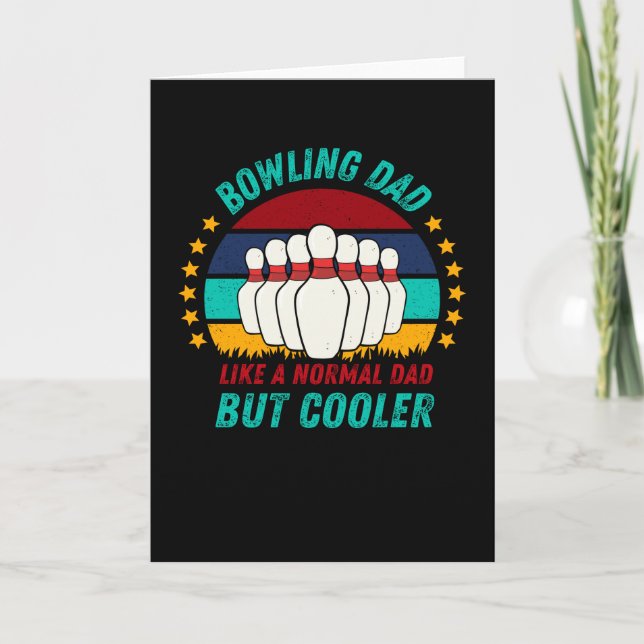 Bowling Dad  - Cool Fathers Day Gift Card (Front)