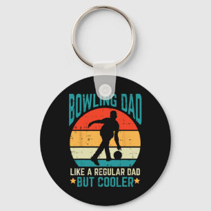 Bowling Dad Cooler Retro Fathers Day Bowler Daddy Key Ring
