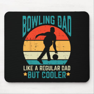 Bowling Dad Cooler Retro Fathers Day Bowler Daddy Mouse Pad
