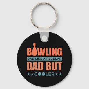 Bowling Dad cooler word art sports Key Ring