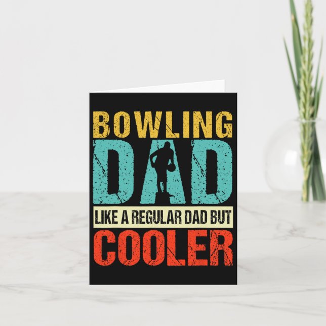 Bowling Dad Funny Bowlers Spare Bowling Pin Strike Card (Front)