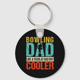 Bowling Dad Funny Bowlers Spare Bowling Pin Strike Key Ring