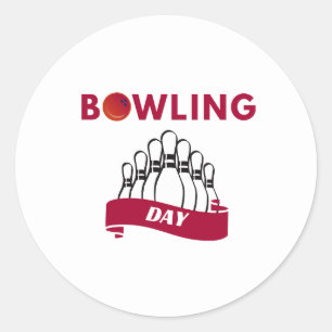 Bowling Day Classic Round Sticker