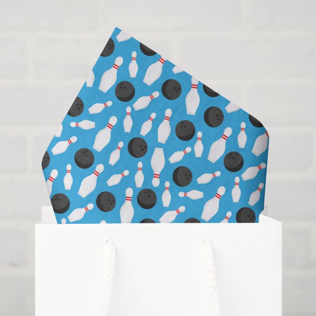 Bowling Decoupage Paper, Ball Pins Tissue Paper (Gift Bag)