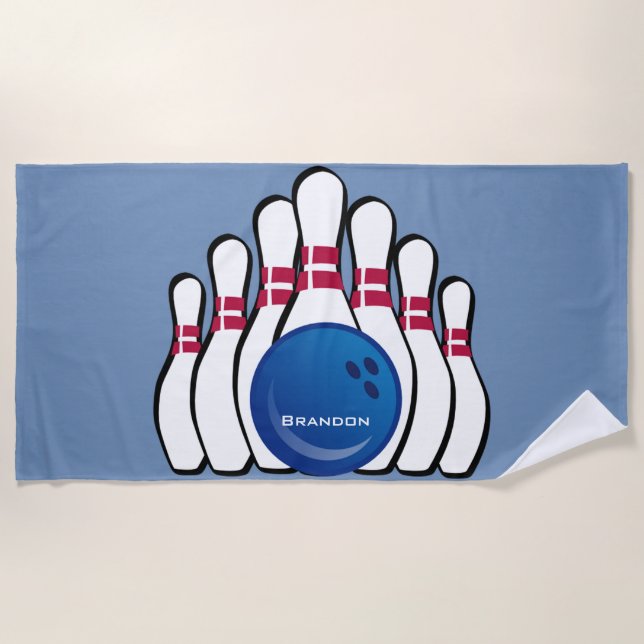 Bowling Design Beach Towel (Front)