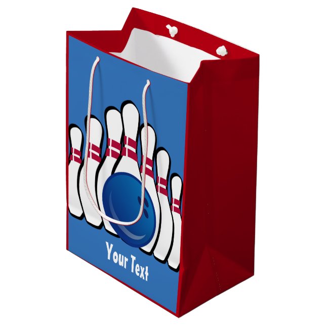 Bowling Design Gift Bag (Front Angled)