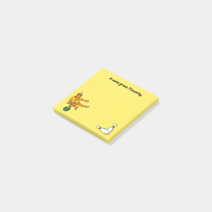 Bowling Dinosaur Cartoon Personalised Bowlers Post-it Notes