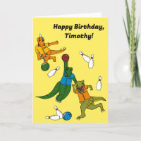 Bowling Dinosaurs Cartoons Personalised Bowlers